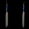 Handmade blue bead and chain earrings