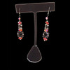 Handmade jewellery black and red crystal  dangling earrings