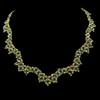 Handmade jewellery dark bronze crystal scalloped necklace