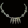 Handmade jewellery Goth-kinky necklace with central spikes and hematite beads