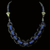 Handmade jewellery black and blue beaded chain necklace