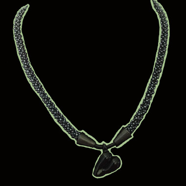 Handmade jewellery lampworked black heart neckalce