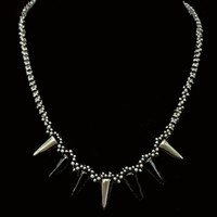 Handmade jewellery kinky Goth scalloped dagger necklace