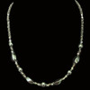 Handbeaded jewellery hematite twisted and round beads with crystals necklace