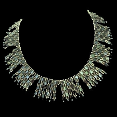 Handmade jewellery checkerboard beaded necklace