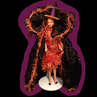 Handmade, hand stitched one-of-a-kind fashion doll fashion for Halloween