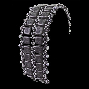 Double-Row Hematite Tila Bead Bracelet, 