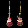 Handmade Glass Santa Earrings for Christmas