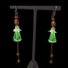 Handmade Swarovski crystal and pearl dangling Holiday earrings