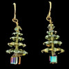 Handmade Swarovski Crystal Tree Earrings, Peridot