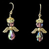 Purple Swarovski Crystal Angel Earrings, Handmade
