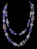 One-of-a-kind exclusive Design by Batya blue-and-white beaded necklace; available only at Lisa Todd Boutique, Boca Raton, FL