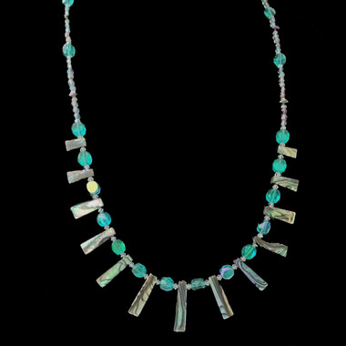 "Abalone Spring" shell and bead necklace Designed by Batya exclusively for Lisa Todd boutique in Boca Raton, FL