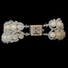 Silver filigree box clasp on OoaK white gemstone bridal bracelet