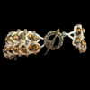 Toggle clasp on gold and ivory bridal bracelet
