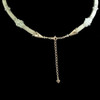 Sterling silver end cones and lobster clasp with extender chain on white and crystal "bubble" necklace