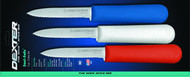Dexter Russell Sani-Safe 3 1/4" 3-Pack Scalloped Paring Knives In Red White & Blue 15423 S104SC