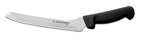 Dexter Russell Basics 8" Scalloped Offset Sandwich Knife Black Handle 31606B P94807B