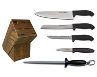 Dexter Russell Cutlery SofGrip Essential Knife Block Set - Black Handles VB4049