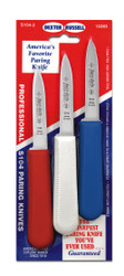 Dexter Russell Sani-Safe 3 1/4"  3-pack of parers in Red White & Blue 15493 S104-3RWC