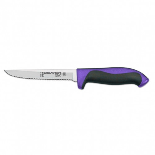 Dexter Russell 360 Series 5” scalloped utility knife purple handle 36003P S360-5SC-PCP