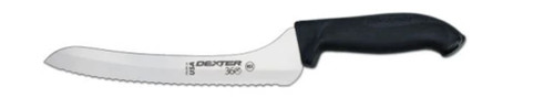 Dexter Russell 360 Series 9 inch Scalloped Offset Slicer Black Handle 36008 S360-9SC-PCP