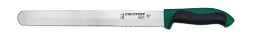 Dexter Russell 360 Series 12" Scalloped Slicer Green Handle 36011G S360-12SC