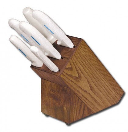 Kitchen Knife Block Set - White 7 White Set