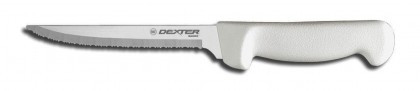 Dexter Russell Basics 6" Scalloped Utility Knife White Handle 31627 P94847