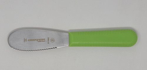 Dexter Russell Sani-Safe 3 1/2" Scalloped Spreader Green Handle 18213G S173SCG-PCP