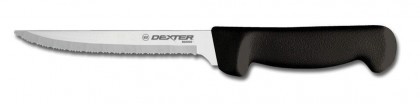 Dexter Russell Basics 8" Scalloped Utility Knife Black Handle 31628B P94848B