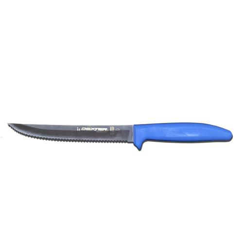 Dexter Russell Sani-Safe 6" Scalloped Utility Knife Blue Handle 13303C S156SCC-PCP