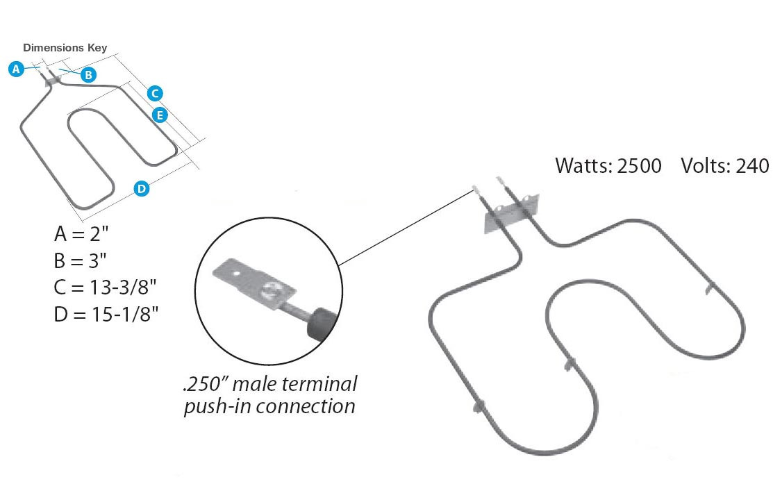 77001094 Amana Bake Element All Major Appliance Parts