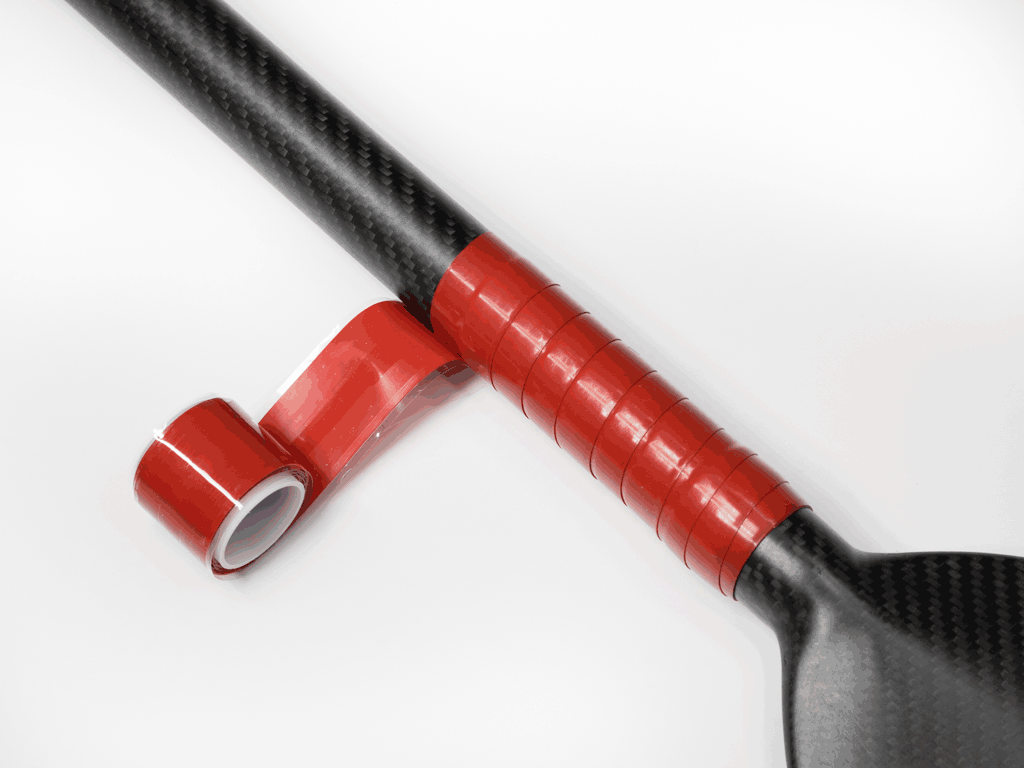 Burnwater Fusion paddle grip tape incorporates a special triangular profile that when wrapped onto itself results in a smooth, ridge free grip. Great for dragonboat, outrigger and kayak paddles.