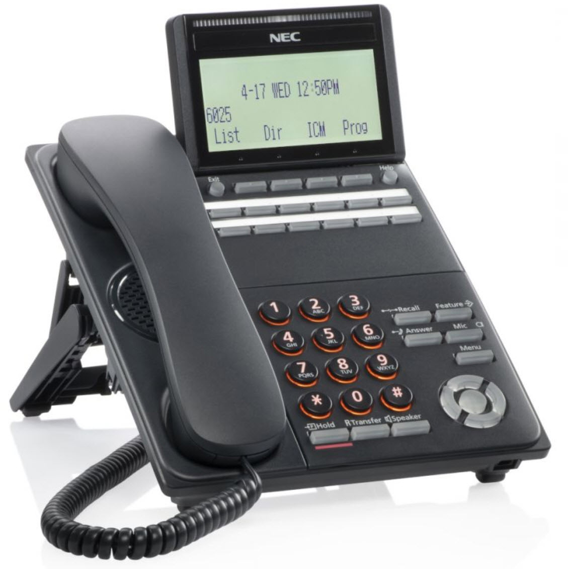 Black Fully Refurbished NEC DT730 ITL-12D-1 12-Button Display IP Phone 
