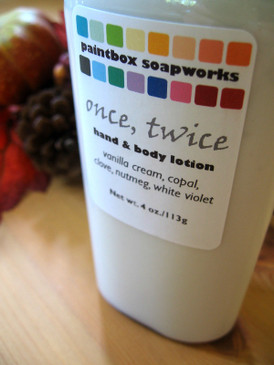Once for Yes, Twice for No Organic Hand and Body Lotion - Vanilla Cream, Copal, Clove, Nutmeg, White Violets... 