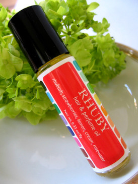 Rhuby Hair & Perfume Oil - Rhubarb, Strawberry, Lemon, Whipped Cream, Rosewater... Spring Limited Edition