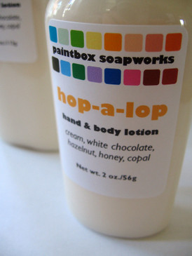 Hop-a-Lop SAMPLE SIZE Organic Hand and Body Lotion - Cream, White Chocolate, Hazelnut, Honey, Copal... Spring Limited Edition