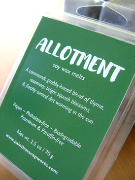 Allotment Soy Wax Melts - Thyme, Rosemary, Squash Blossoms, Warm Dirt... Summer Limited Edition