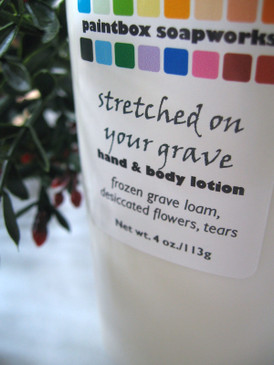 Stretched on Your Grave Organic Hand and Body Lotion - Frozen Grave Loam, Desiccated Flowers, Tears... Yuletide Limited Edition