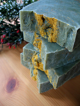 In Dulci Jubilo Hot Process Soap - Beeswax & Bayberry Candles... Coconut-Free Formula, Yuletide Limited Edition