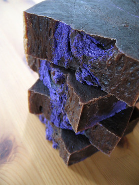 Lavender Truffle Hot Process Soap - Dark Chocolate, Lavender, Vanilla, Coconut-Free Formula... Spring Limited Edition