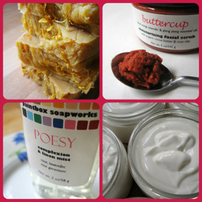 PBSW Deluxe Skin Care Set for Dry and Sensitive Skin - Buttercup Soap and Scrub, Poesy Complexion Mist, The Nihilist Goat Milk Cream
