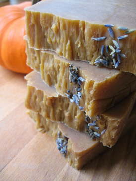Libby and Lavender Hot Process Pumpkin Soap - Organic Pumpkin Puree, Molasses, Lavender Essential Oil...