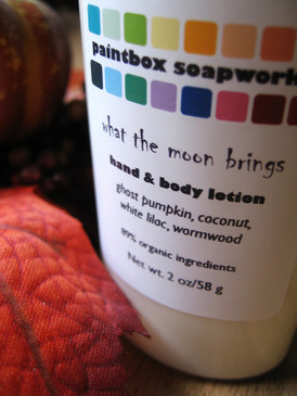 What the Moon Brings SAMPLE SIZE Organic Hand and Body Lotion - Ghost Pumpkin, Coconut, White Lilac, Wormwood... Weenie Limited Edition