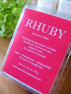 Rhuby Soy Wax Melts - Rhubarb, Strawberry, Lemon, Whipped Cream, Rosewater... Spring Limited Edition
