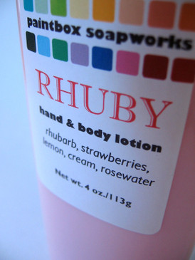 Rhuby Organic Hand and Body Lotion - Rhubarb, Strawberry, Lemon, Whipped Cream, Rosewater... Spring Limited Edition