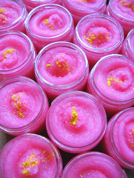 Rhuby SAMPLE SIZE Sorbetto Emulsifying Sugar Scrub - Rhubarb, Strawberry, Lemon, Whipped Cream, Rosewater... Spring Limited Edition