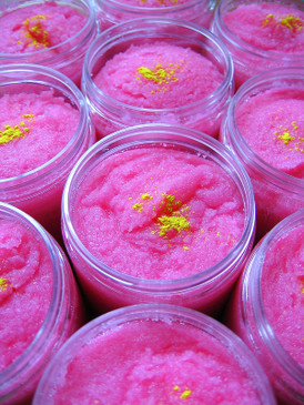 Rhuby Sorbetto Emulsifying Sugar Scrub - Rhubarb, Strawberry, Lemon, Whipped Cream, Rosewater... Spring Limited Edition