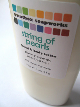 String of Pearls Organic Hand and Body Lotion - Flowering Succulents, Incense, Wet Moss... Spring Limited Edition